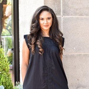 J Marie black embroidered dress